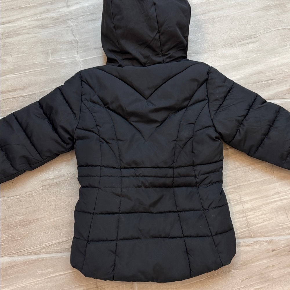 DKNY Girls 4 Hooded Winter Puffer Coat Full Zip Fleece Lined Warm Pockets‎ - Picture 11 of 14